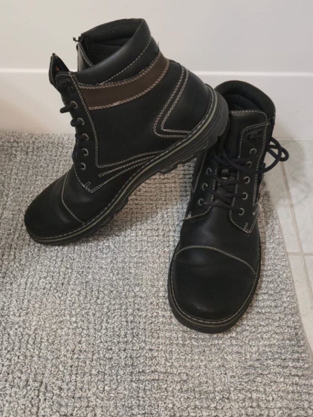 Men's Black Lace-Up Boots, Great Quality
